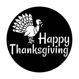 Monochromatic Black and White Thanksgiving Turkey Clipart Celebration Design