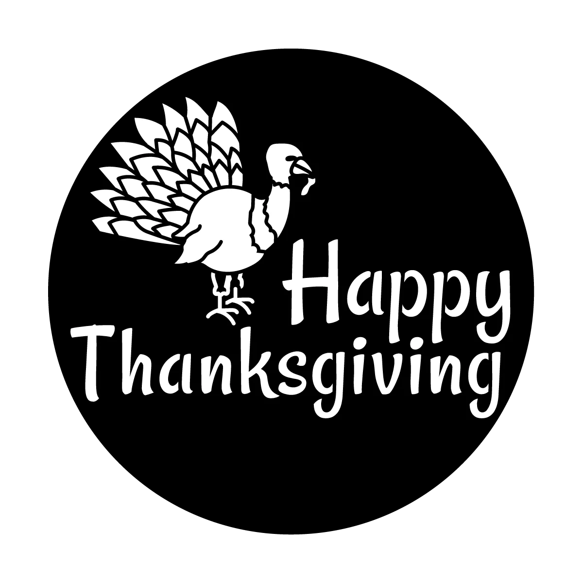 Monochromatic Black and White Thanksgiving Turkey Clipart Celebration Design