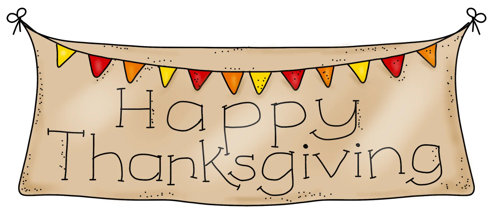 Rustic Handcrafted Happy Thanksgiving Greeting Banner Clipart Design