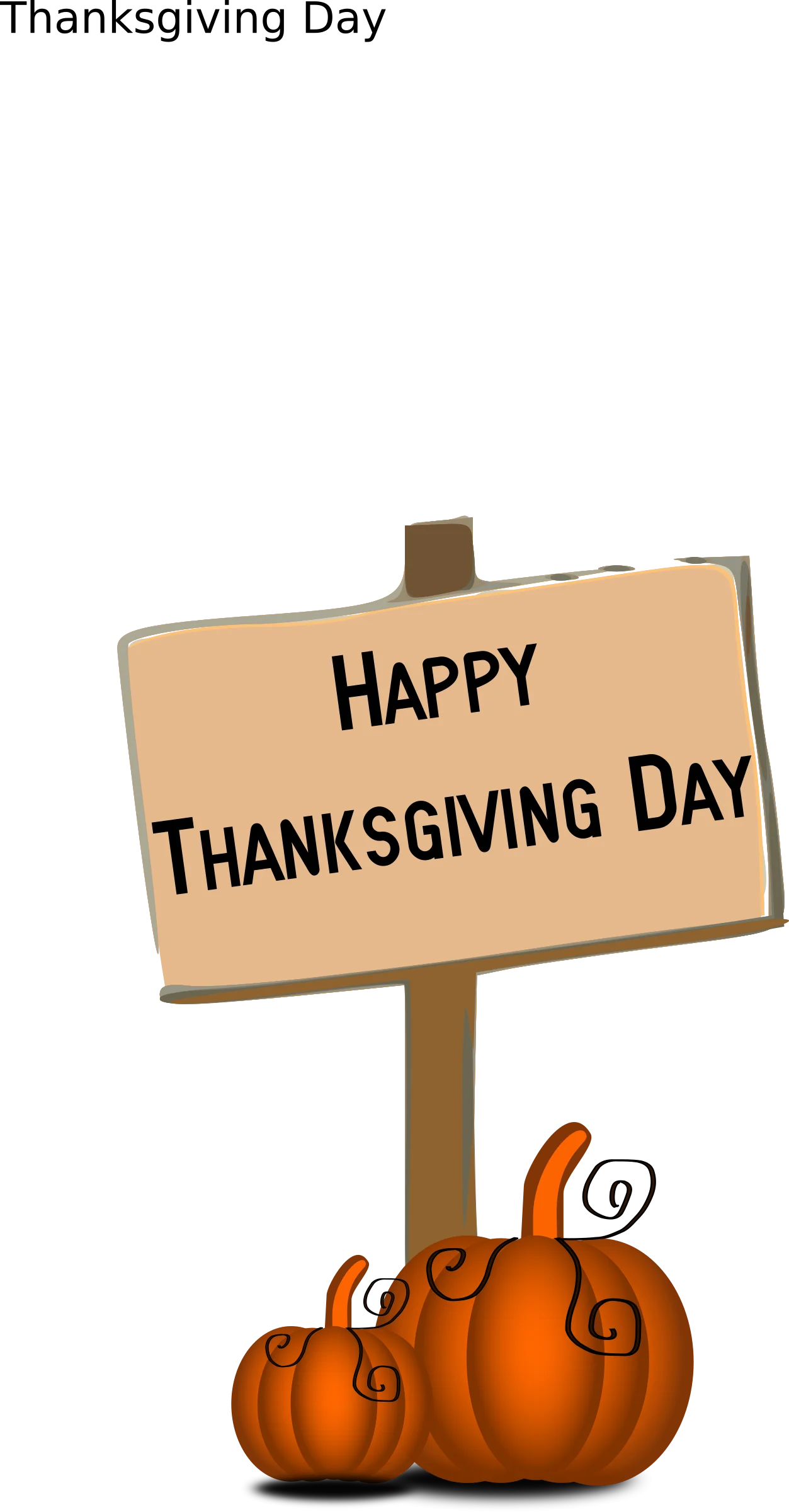 Rustic Wooden Sign and Charming Pumpkins - Thanksgiving Day Festive Clipart