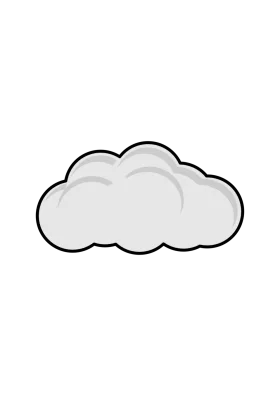 Simple Monochrome Cloud Clipart Design with Soft Gradient and Rounded Edges