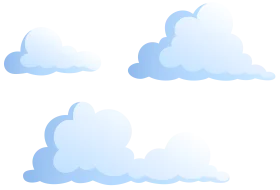 Soft and Fluffy Pastel Blue Sky Clouds Cartoon Clipart Collection