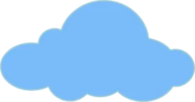 Soft Blue Cloud Clipart Design: A Whimsical Sky Element for Creative Projects