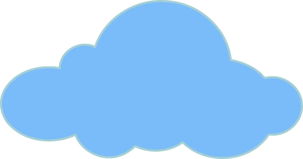 Soft Blue Cloud Clipart Design: A Whimsical Sky Element for Creative Projects