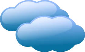 Soft Blue Cumulus Digital Cloud Clipart Illustration for Design Projects