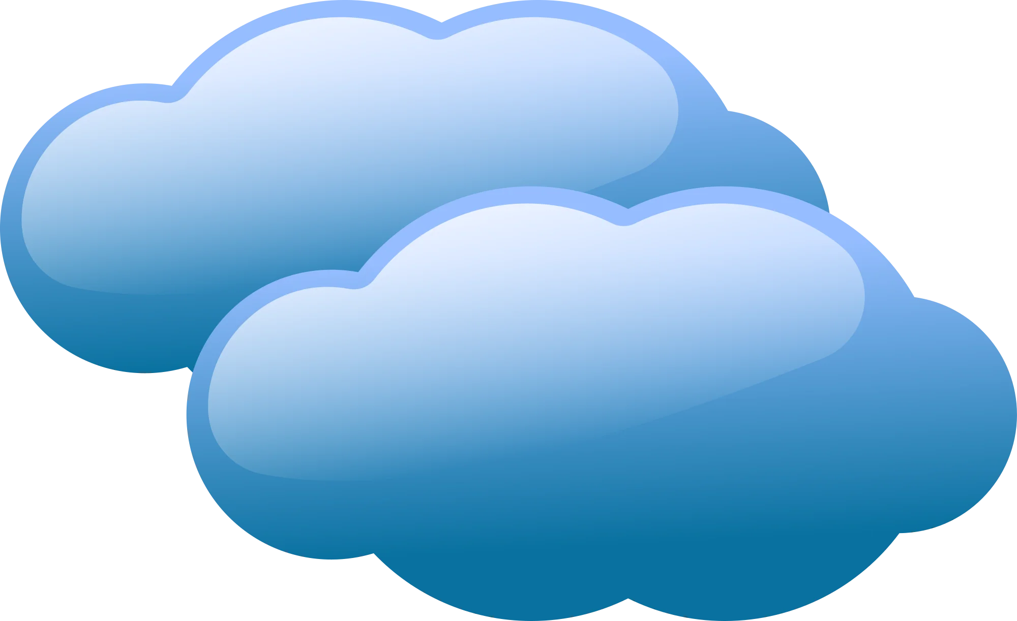 Soft Blue Cumulus Digital Cloud Clipart Illustration for Design Projects