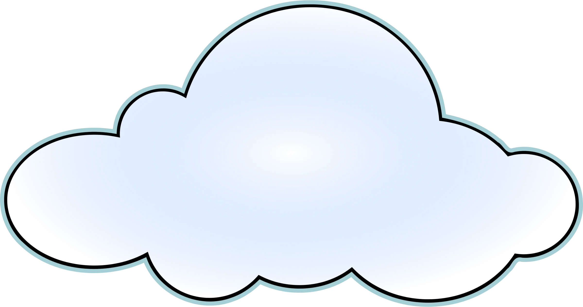Soft Blue Gradient Cloud Clipart Illustration for Digital Design Projects