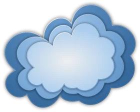 Soft Blue Layered Cloud Clipart Design with Gentle Gradient Effect