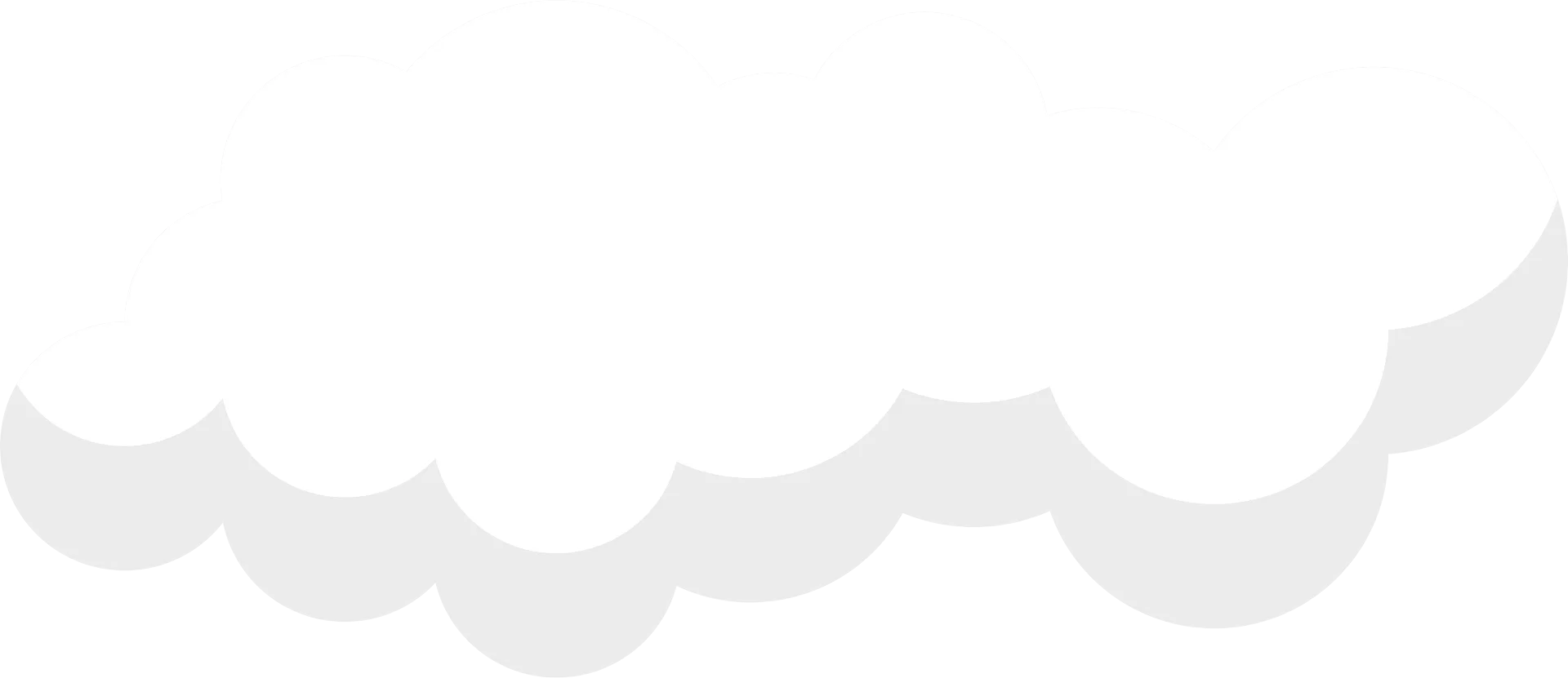 Soft Fluffy Cloud Clipart Design with Gentle Curved Silhouette and Pastel Tones
