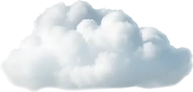 Soft Fluffy White Cloud Clipart with Gentle Luminous Shading and Realistic Texture
