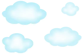 Soft Pastel Blue Cloud Clipart Collection - Whimsical Sky Elements Design