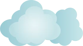 Soft Pastel Blue Cloud Clipart Design with Layered Ethereal Shapes