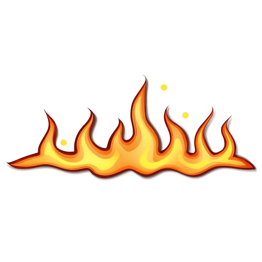 Stylized Flame Illustration: Dynamic Fire Clipart with Flowing Burning Edges