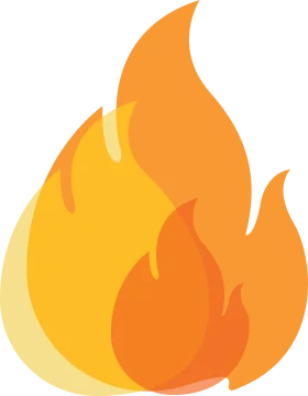 Stylized Warm-Toned Fire Flame Clipart Illustration with Dynamic Shapes