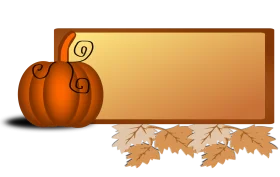 Warm Autumn Greeting: Rustic Pumpkin and Maple Leaves Clipart Design