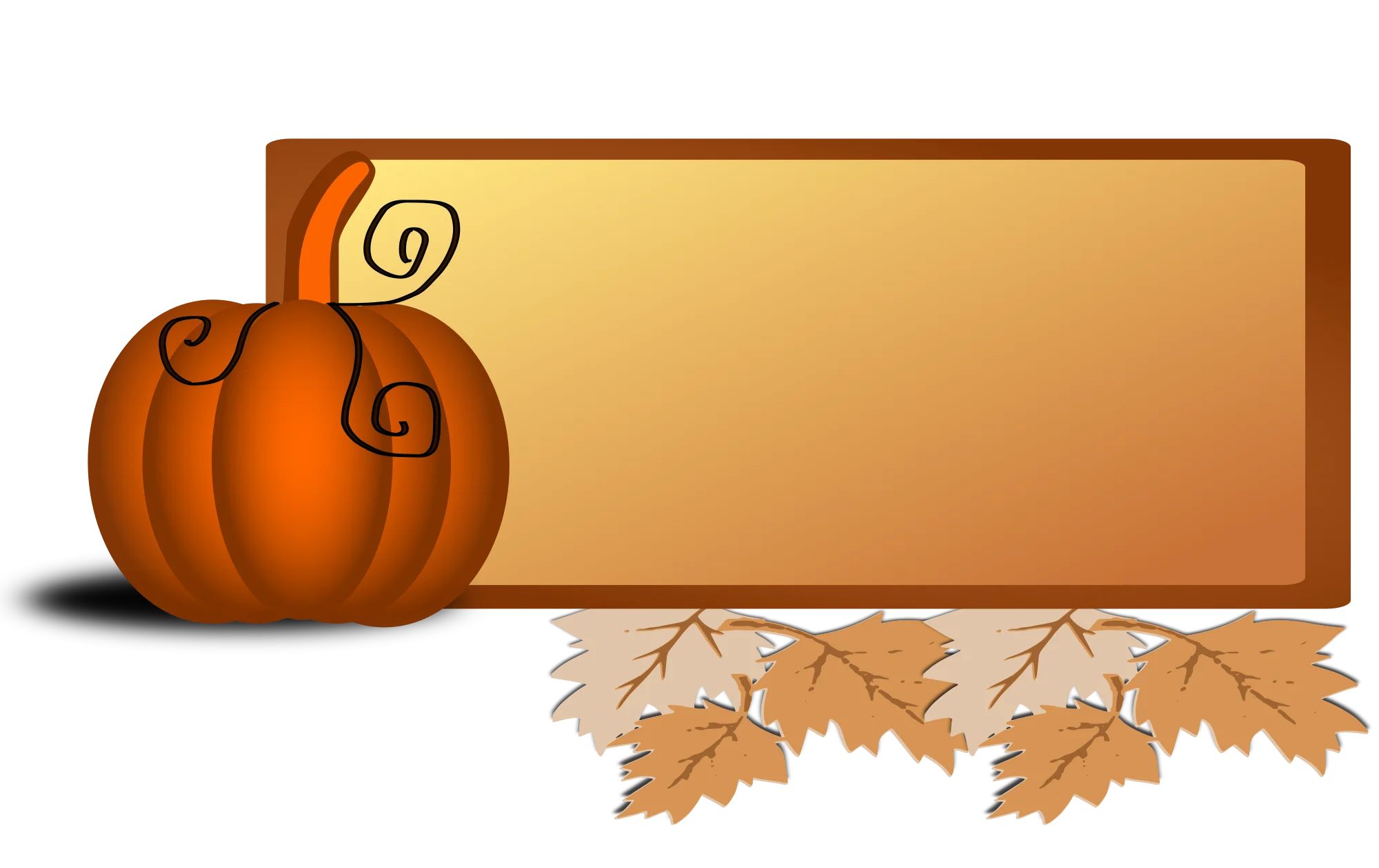 Warm Autumn Greeting: Rustic Pumpkin and Maple Leaves Clipart Design