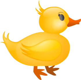 Adorable Sunshine Yellow Rubber Ducky Clipart - Charming Cartoon Illustration
