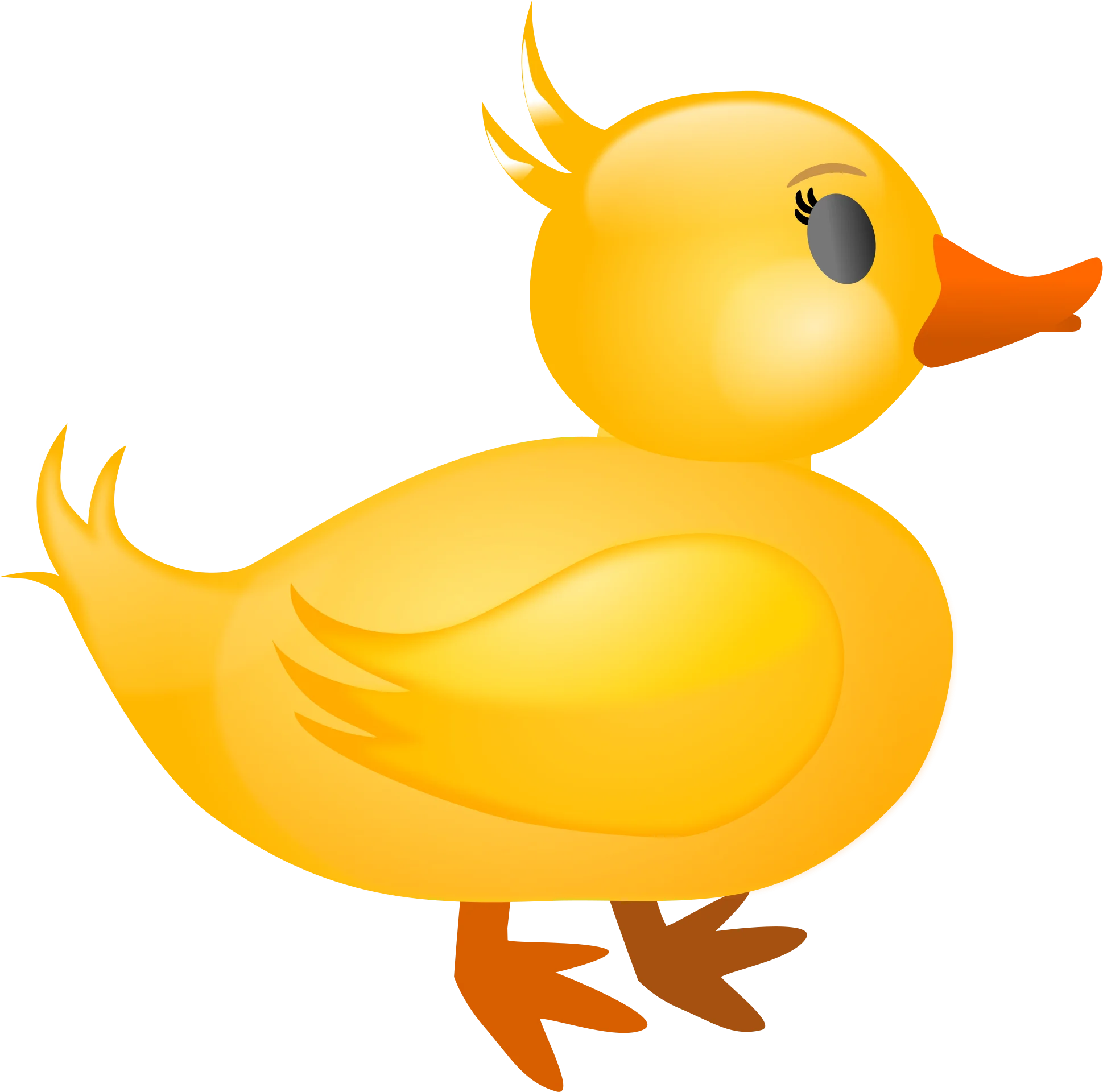 Adorable Sunshine Yellow Rubber Ducky Clipart - Charming Cartoon Illustration