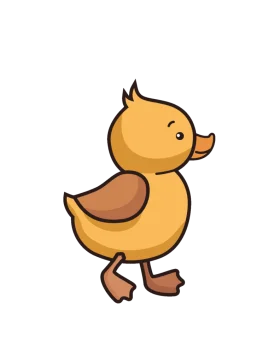 Adorable Yellow Baby Duck Clipart - Cute Cartoon Fowl Illustration