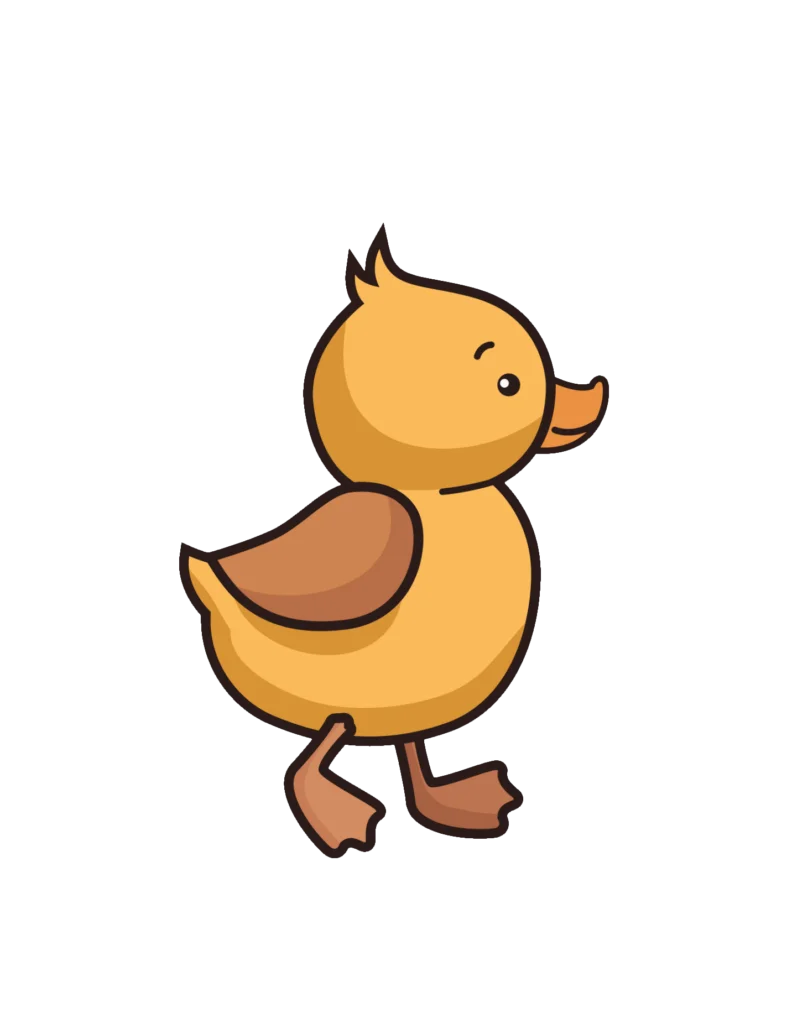 Adorable Yellow Baby Duck Clipart - Cute Cartoon Fowl Illustration