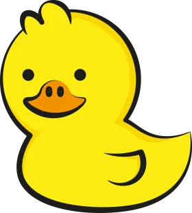 Adorable Yellow Rubber Ducky Clipart: Charming Cartoon Bath Toy Illustration