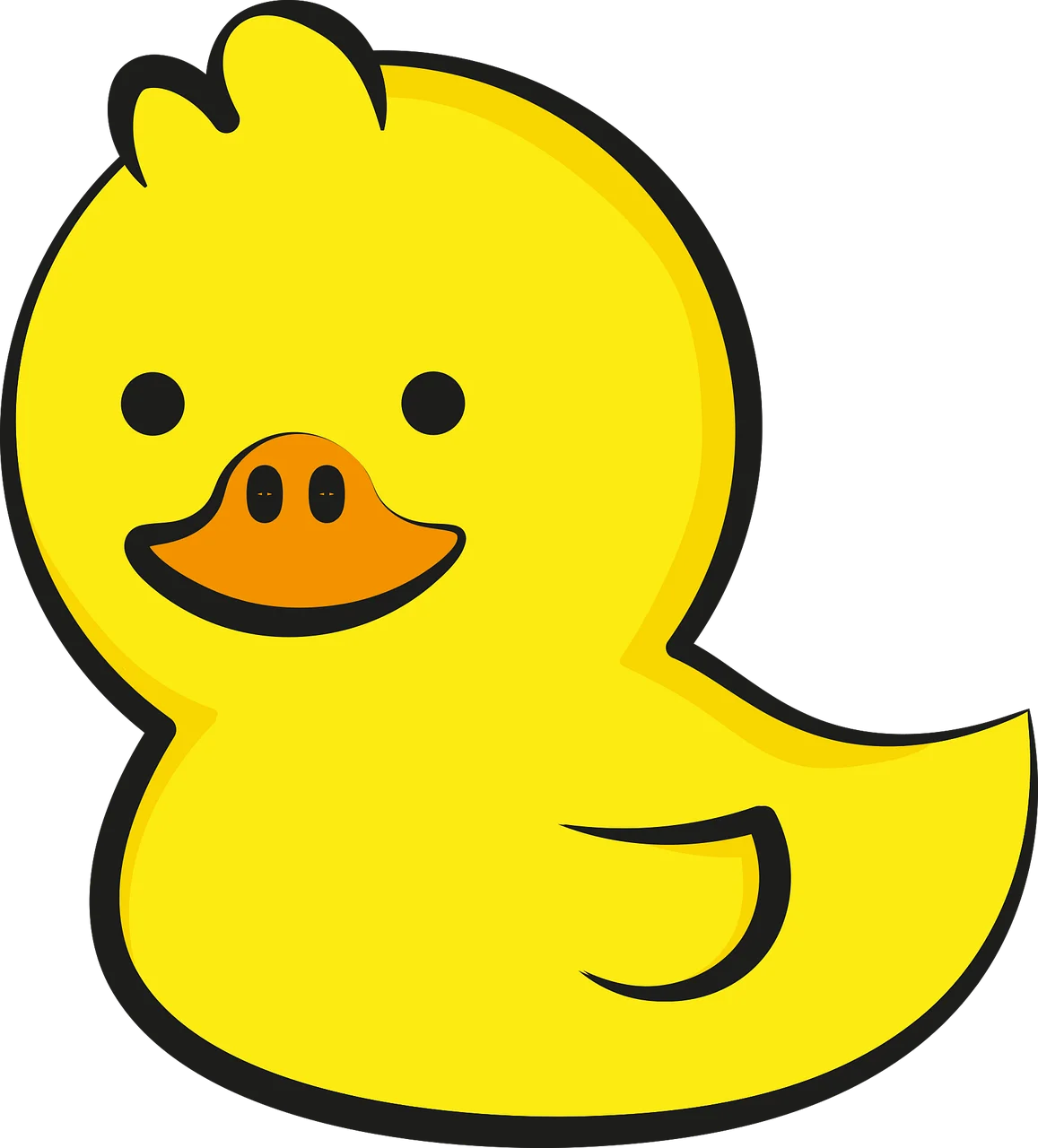 Adorable Yellow Rubber Ducky Clipart: Charming Cartoon Bath Toy Illustration