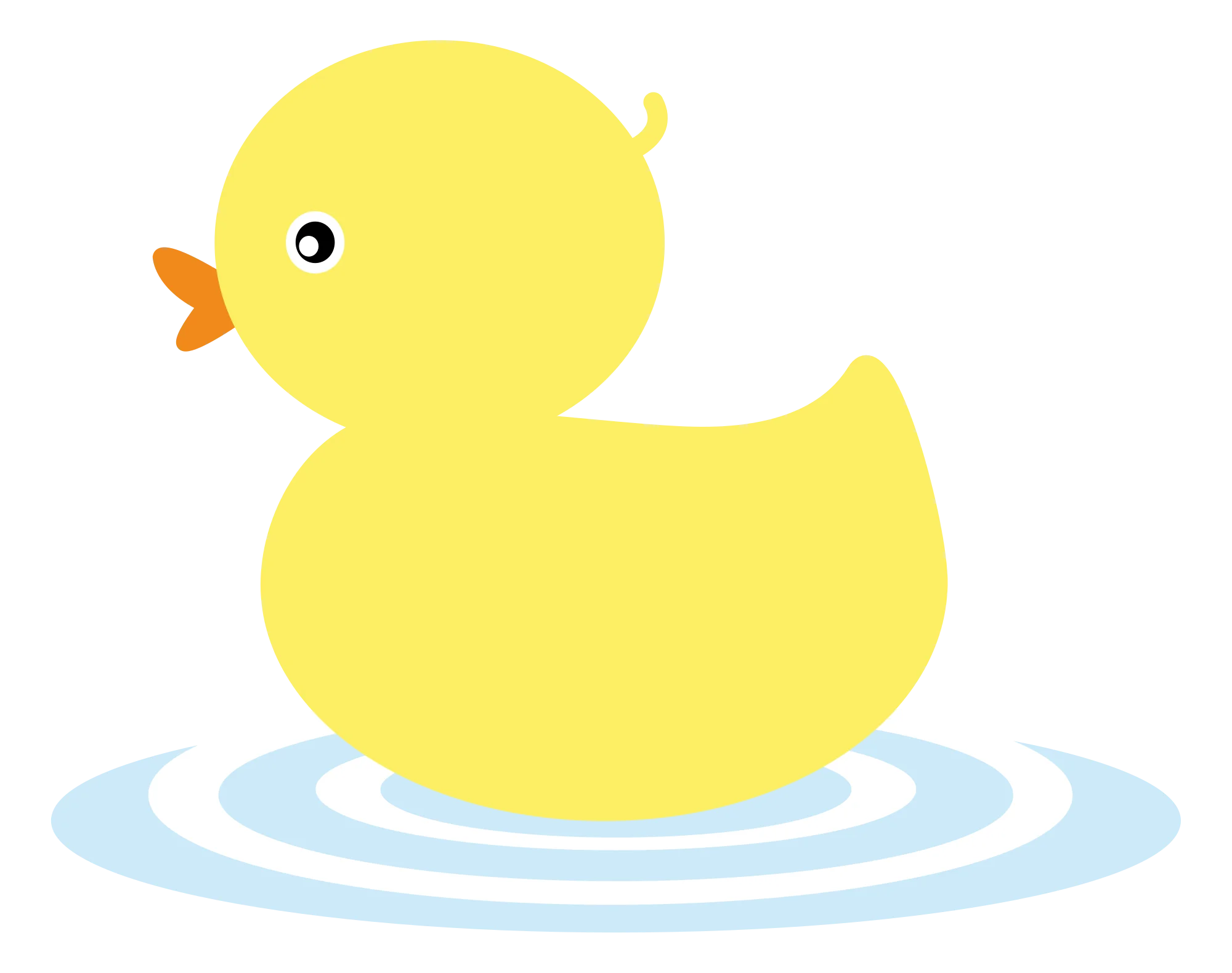 Adorable Yellow Rubber Ducky Swimming Clipart Illustration for Kids