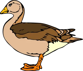 Charming Cartoon-Style Waterfowl Clipart with Soft Earthy Color Palette