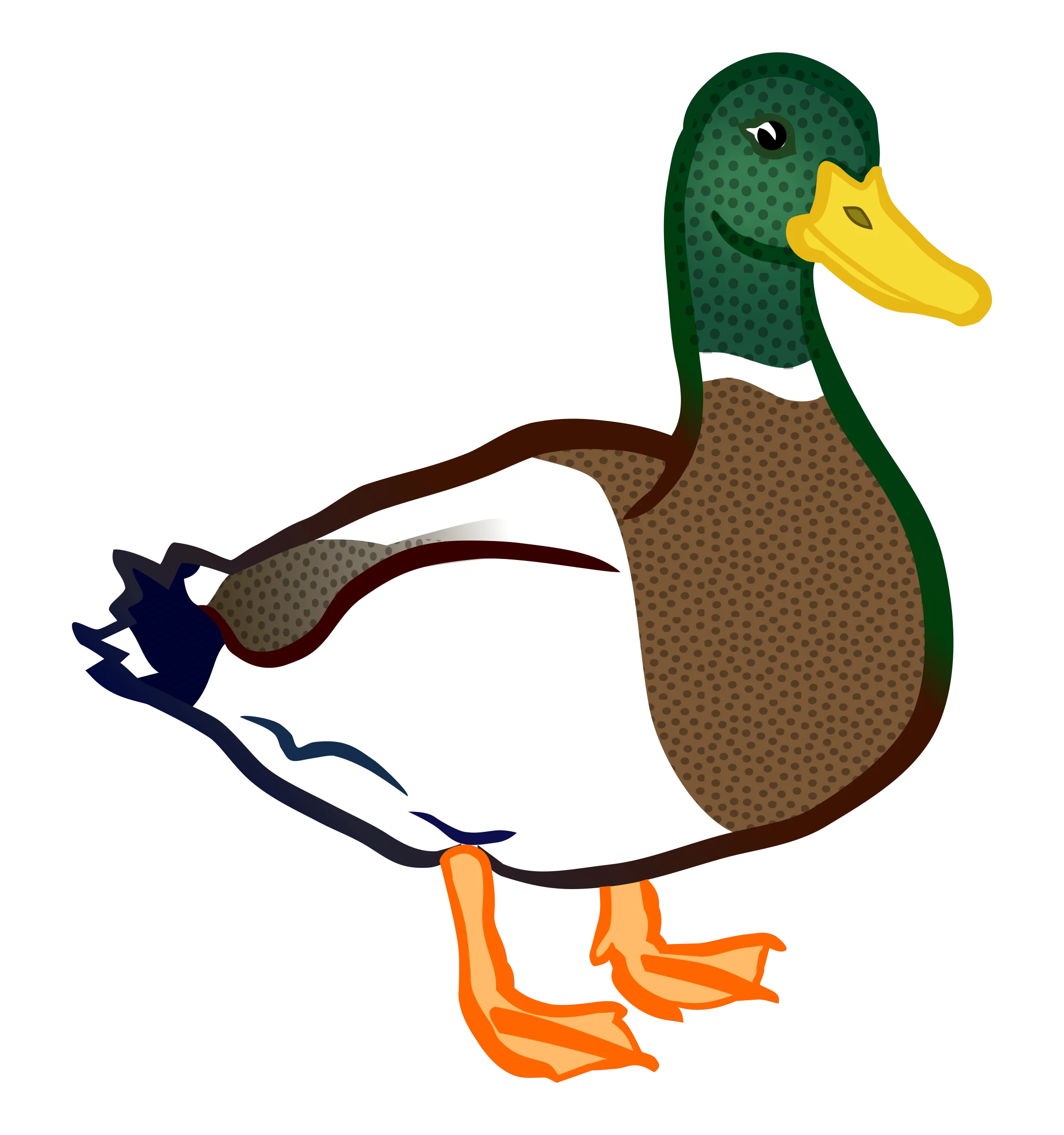 Charming Mallard Duck Clipart: Stylized Waterfowl Illustration with Playful Design