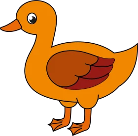 Charming Orange Duck Clipart Illustration with Playful Cartoon Style