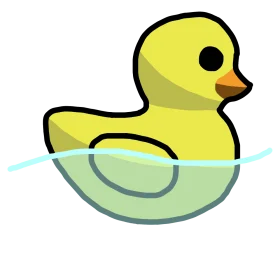 Charming Yellow Rubber Ducky Clipart Swimming in Soft Pastel Waters