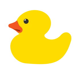 Cheerful Yellow Rubber Ducky Clipart - Cute Cartoon Bath Time Companion
