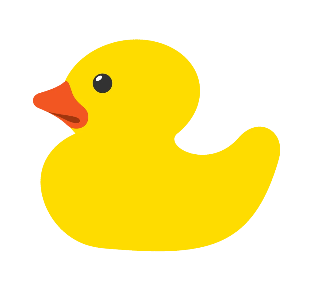 Cheerful Yellow Rubber Ducky Clipart - Cute Cartoon Bath Time Companion