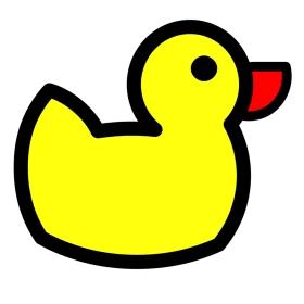 Cheerful Yellow Rubber Ducky Clipart - Cute Minimalist Cartoon Design