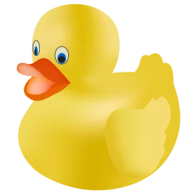 Classic Rubber Ducky Clipart: Cheerful Yellow Bath Time Companion