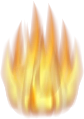 Ethereal Golden Flame Clipart: Soft Luminous Blaze with Gentle Radiant Edges