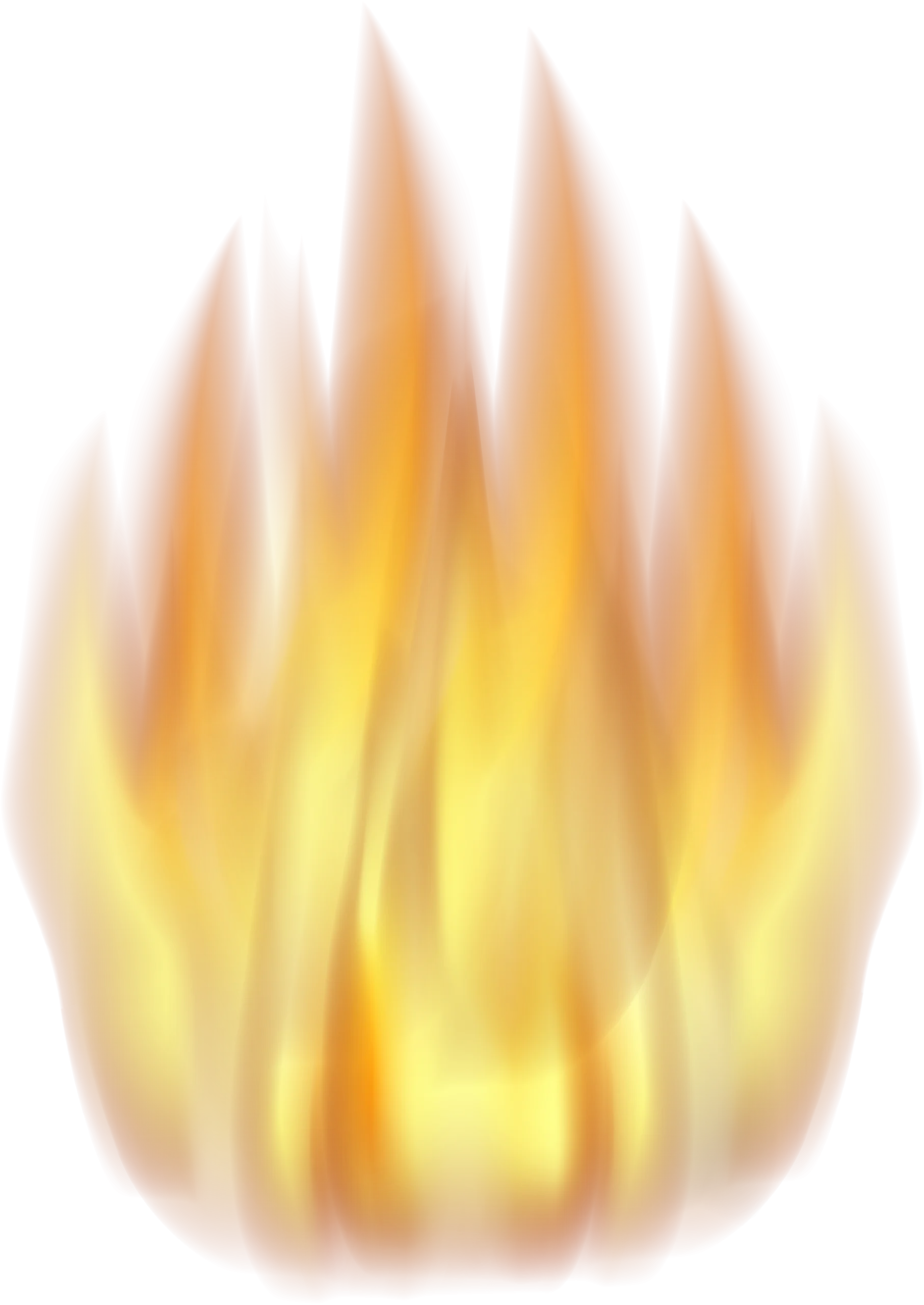 Ethereal Golden Flame Clipart: Soft Luminous Blaze with Gentle Radiant Edges