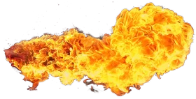 Explosive Orange and Yellow Fire Burst Clipart with Dynamic Flame Spread