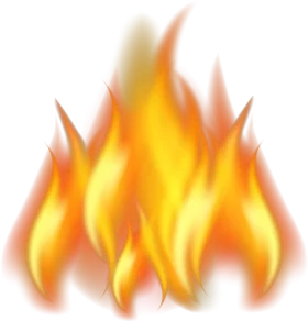 Luminous Orange and Yellow Fire Flames Clipart Graphic Design Element