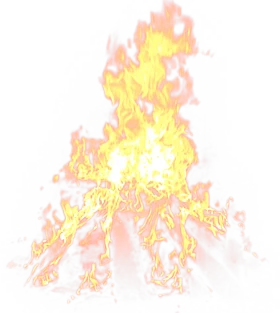 Radiant Yellow and Orange Fire Flames Burning Bright Clipart Illustration