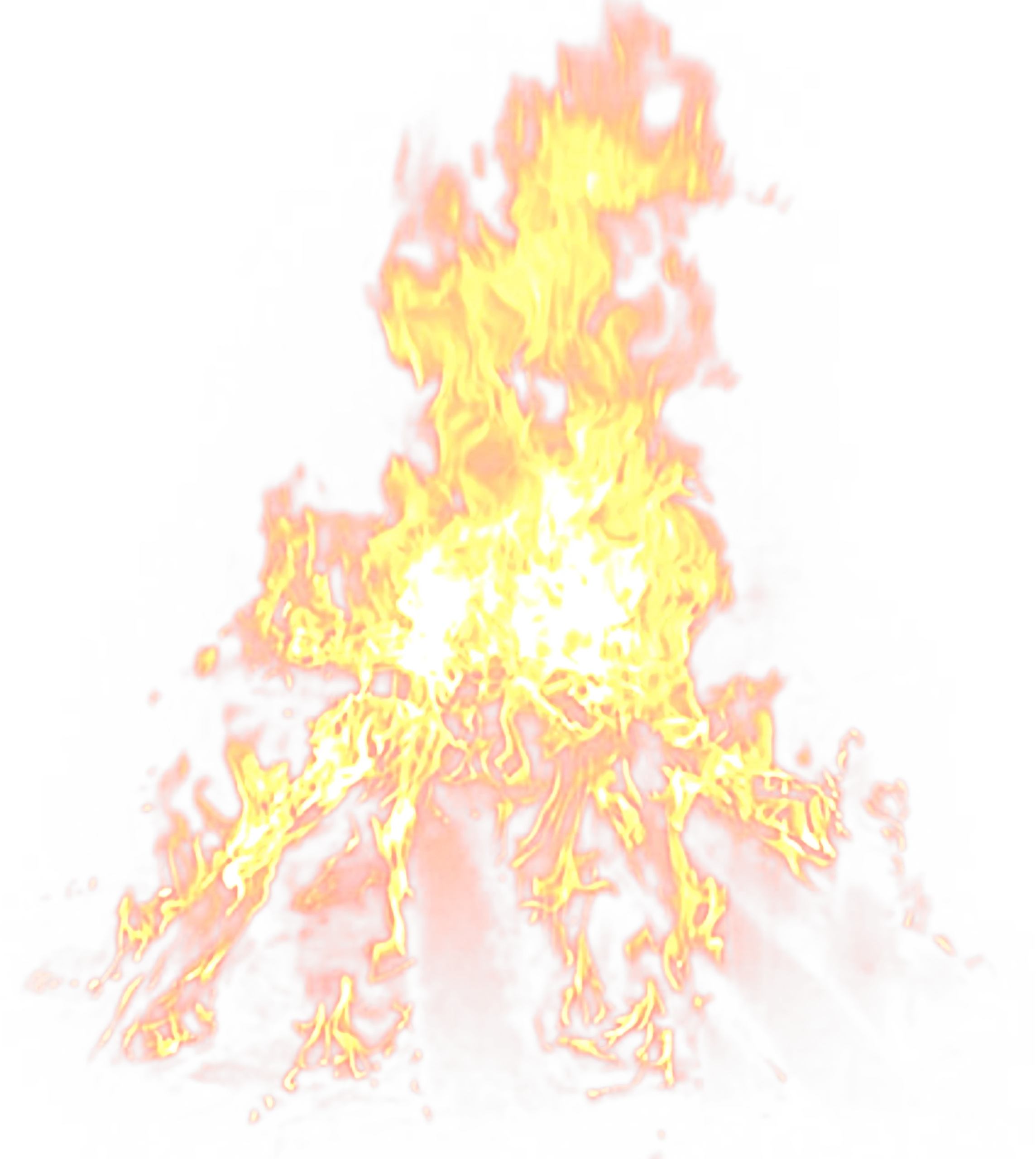 Radiant Yellow and Orange Fire Flames Burning Bright Clipart Illustration