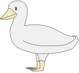 Simple Minimalist White Duck Clipart Illustration for Design Projects