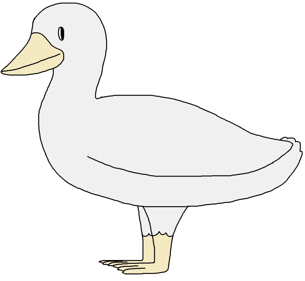 Simple Minimalist White Duck Clipart Illustration for Design Projects