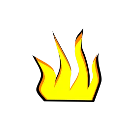 Stylized Yellow and Orange Flame Graphic Clipart for Dynamic Design Projects