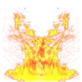 Symmetrical Yellow and Orange Flame Explosion Clipart with Dynamic Radial Design