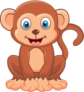 Adorable Cartoon Monkey Clipart: A Playful Primate with Charming Expression