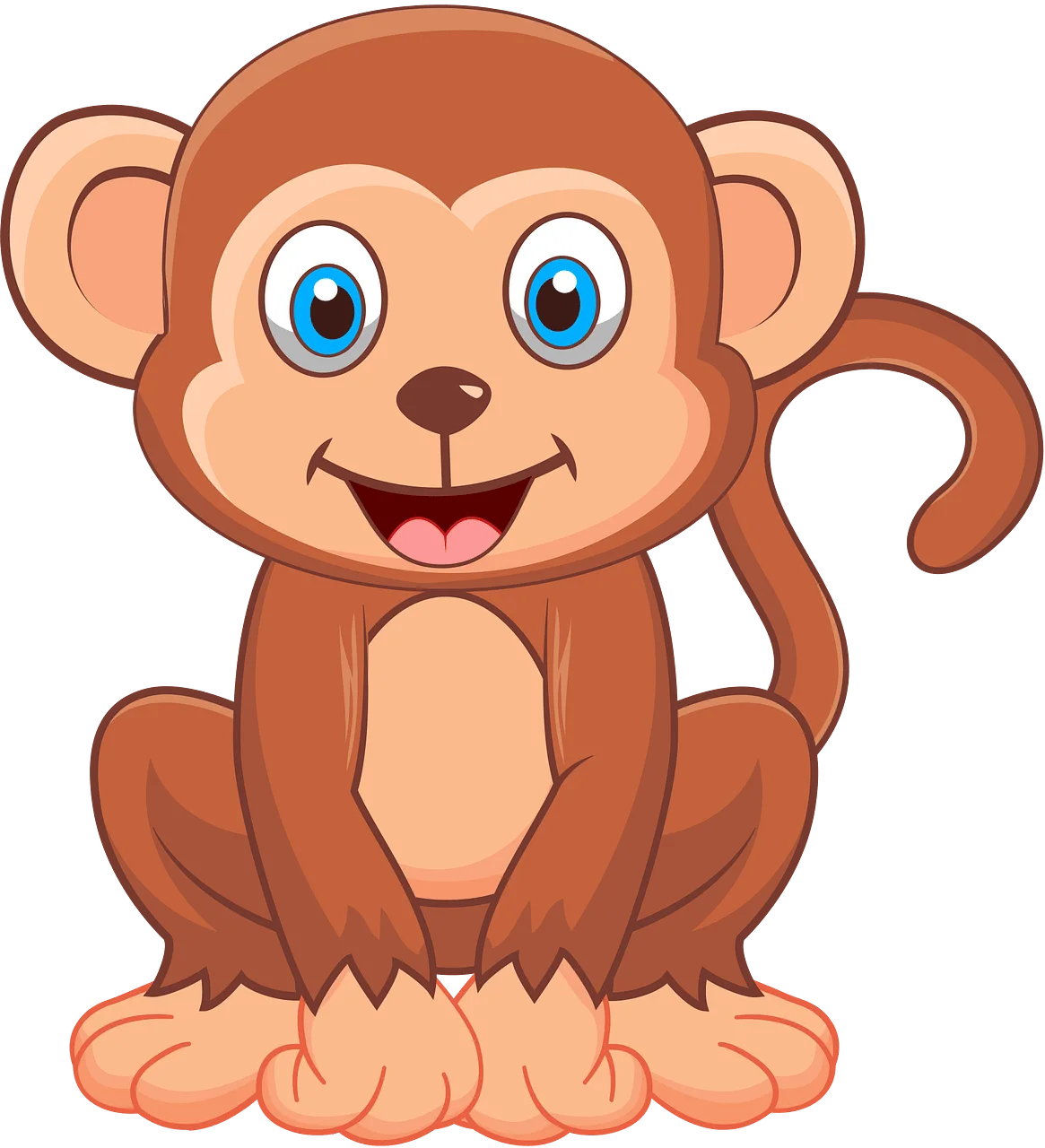 Adorable Cartoon Monkey Clipart: A Playful Primate with Charming Expression
