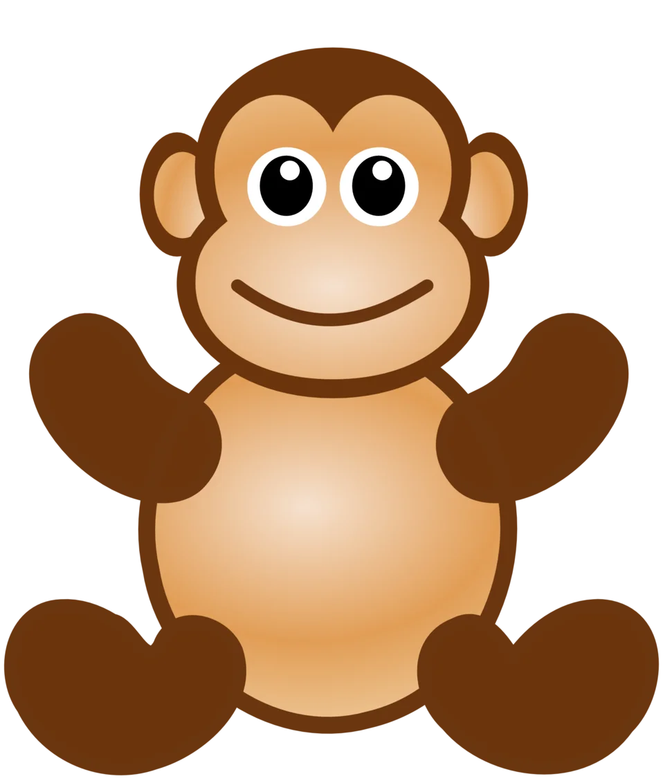Adorable Cartoon Monkey Clipart: Cute and Charming Primate Illustration