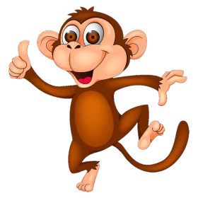 Cheerful Cartoon Monkey Clipart Giving Thumbs Up with Playful Expression