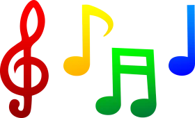Colorful Musical Notes Clipart Symbolizing Harmony and Musical Expression